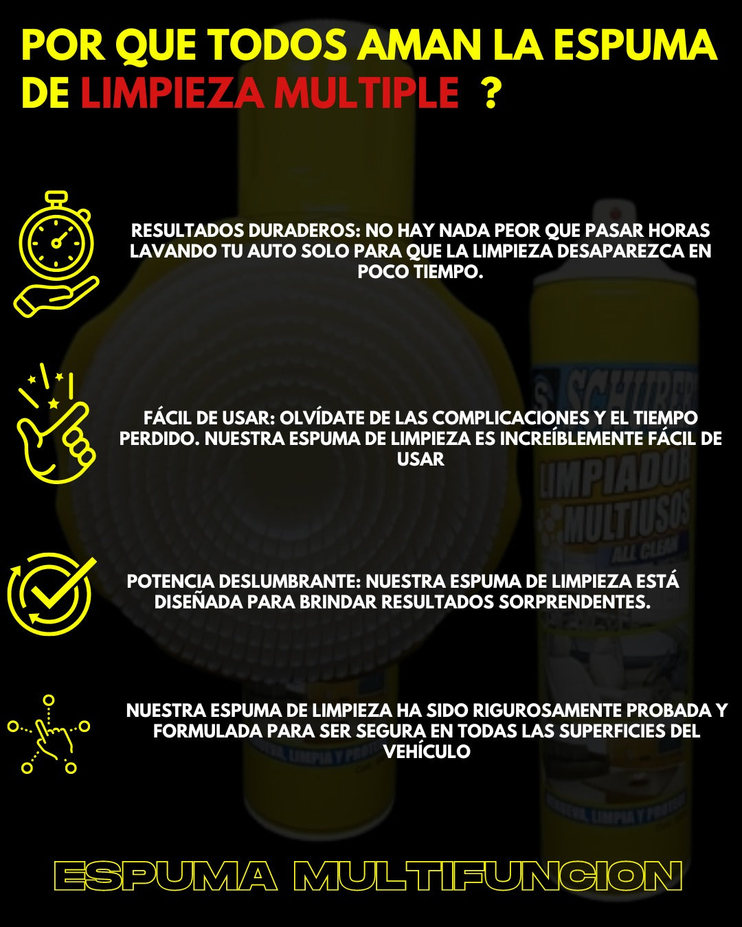Limpiador Multiusos 650 ml Original. Para Autos, Hogar, Cocina, Muebles etc.