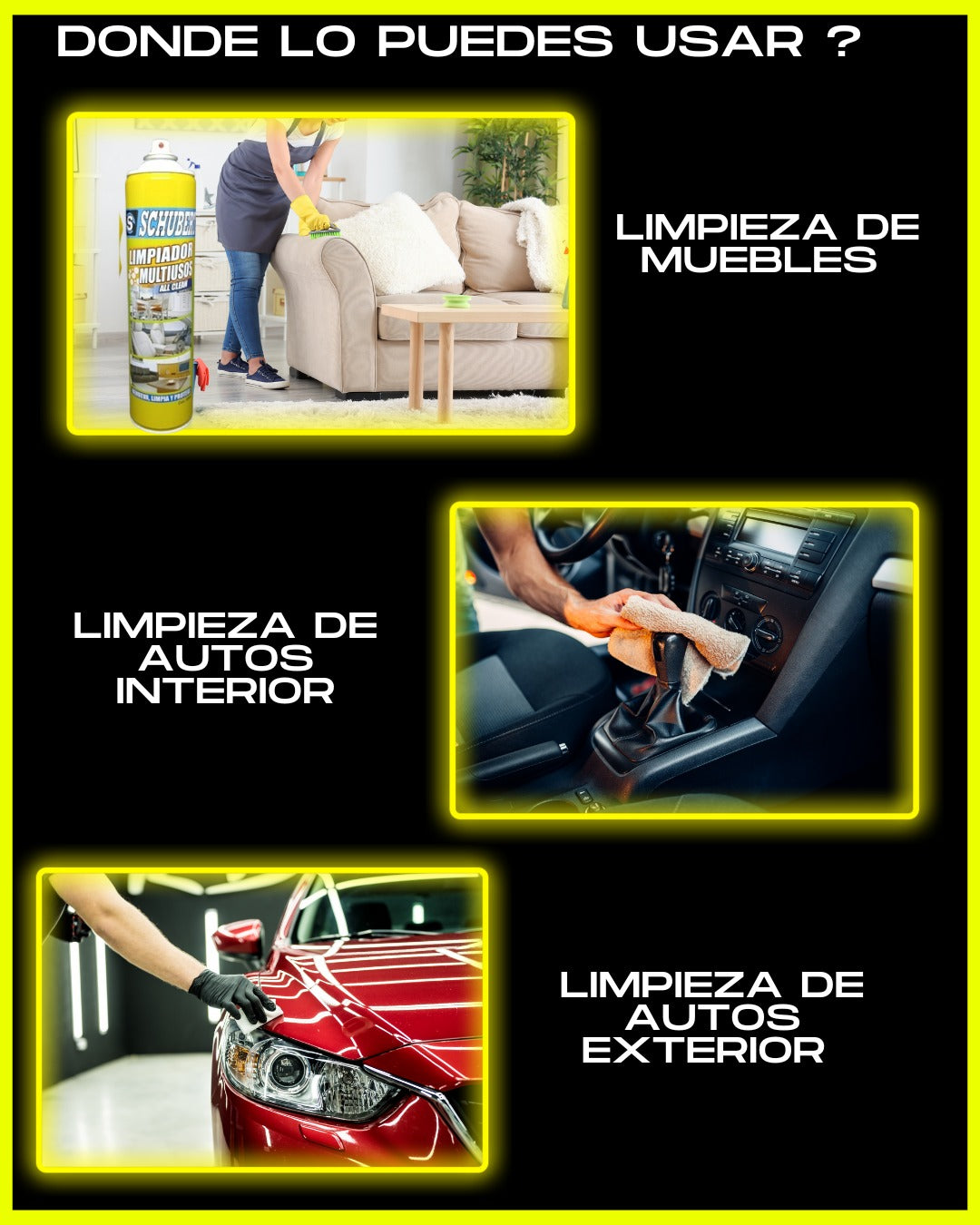 Limpiador Multiusos 650 ml Original. Para Autos, Hogar, Cocina, Muebles etc.