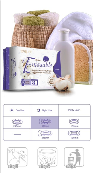 Toallas Sanitarias de Alta Absorción SMILIFE ANION | 8 Capas de Protección, Flujo Abundante y Chip de Iones Negativos
