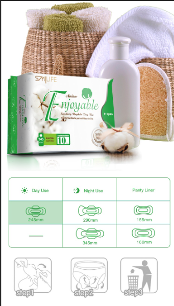Toallas Sanitarias de Alta Absorción SMILIFE ANION | 8 Capas de Protección, Flujo Abundante y Chip de Iones Negativos