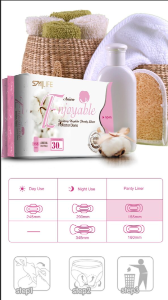 Toallas Sanitarias de Alta Absorción SMILIFE ANION | 8 Capas de Protección, Flujo Abundante y Chip de Iones Negativos