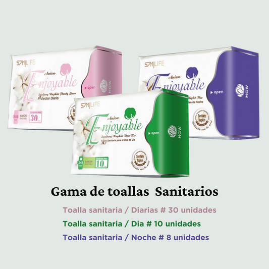 Toallas Sanitarias de Alta Absorción SMILIFE ANION | 8 Capas de Protección, Flujo Abundante y Chip de Iones Negativos